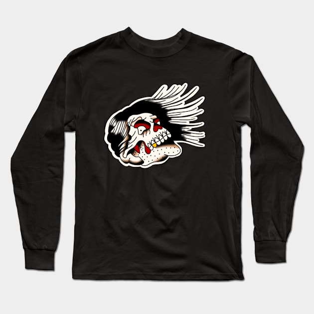 skull trash tattoo Long Sleeve T-Shirt by rafaelwolf